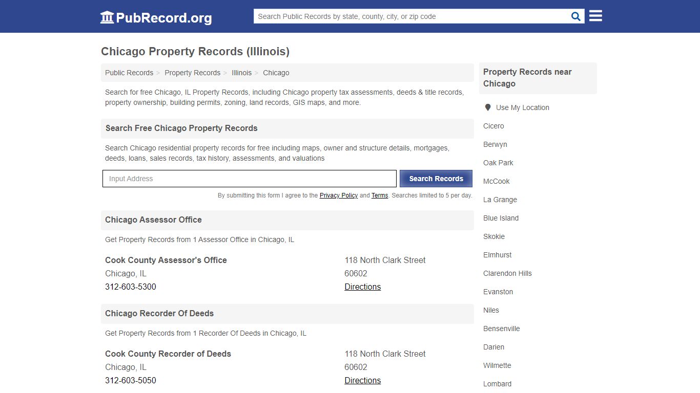 Free Chicago Property Records (Illinois Property Records) - PubRecord.org
