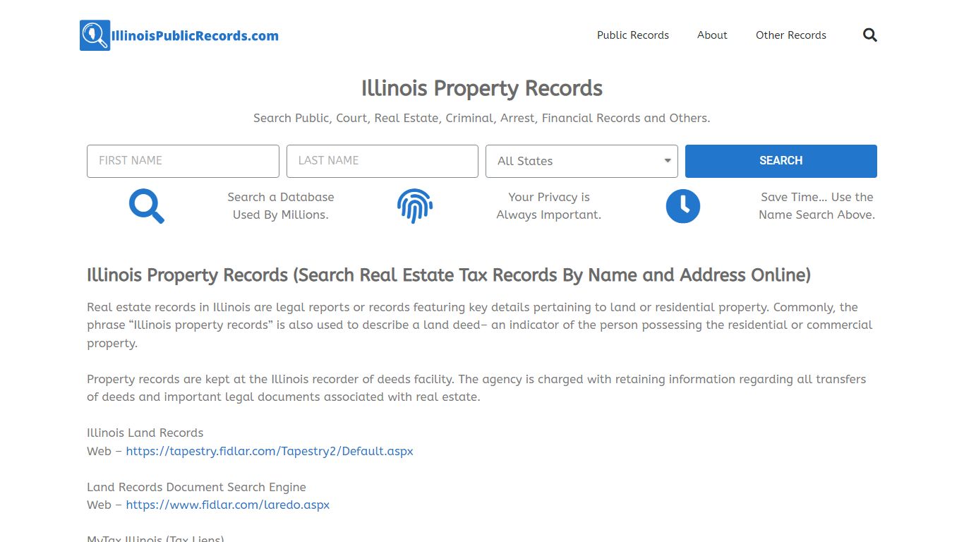 Illinois Property Records: IllinoisPublicRecords.com